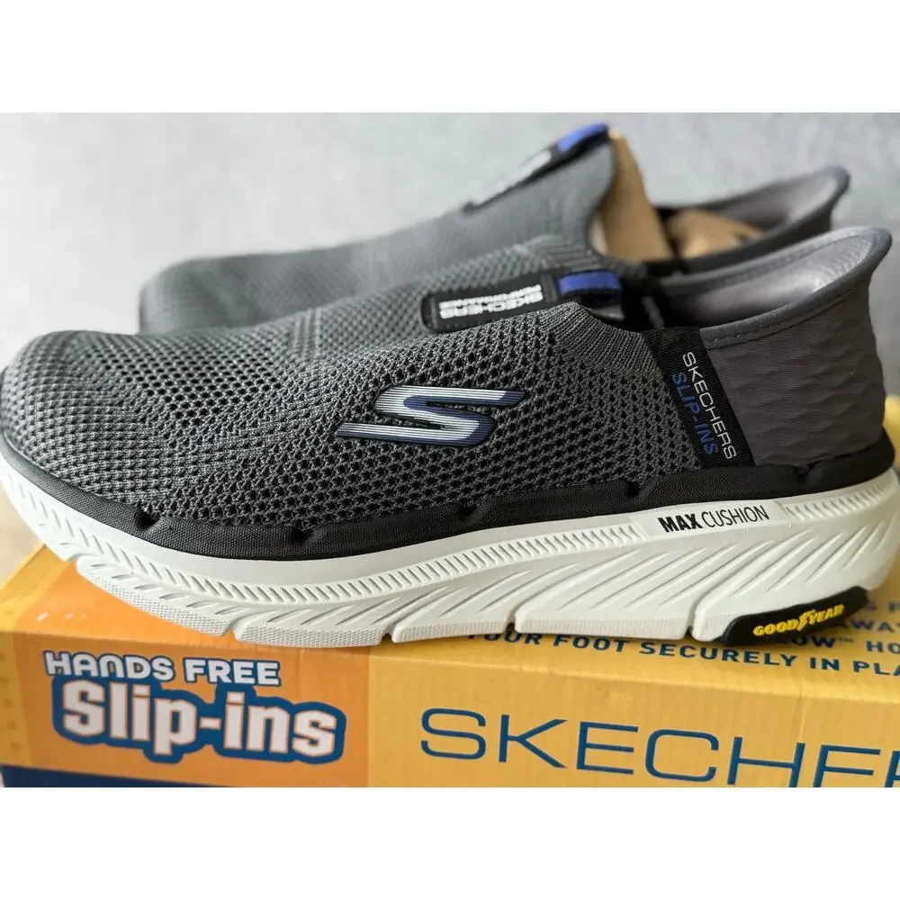 New Skechers‎ Slip On Maxed Cushioning Air cooled Memory Foam M Sz 7 Charcoal